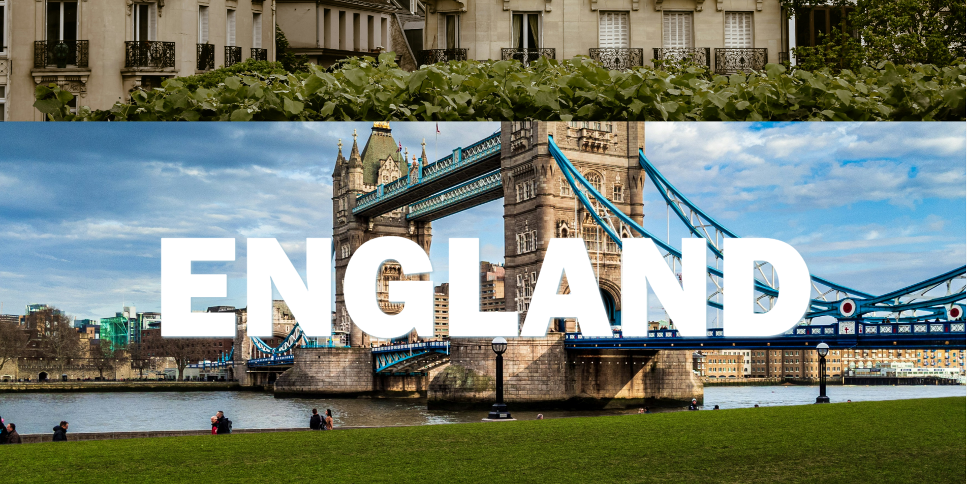 A Screenshot of a parallax website with Tower Bridge in the background